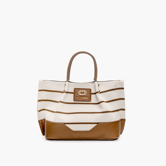 Borsa Shopping Stripes Cuoio