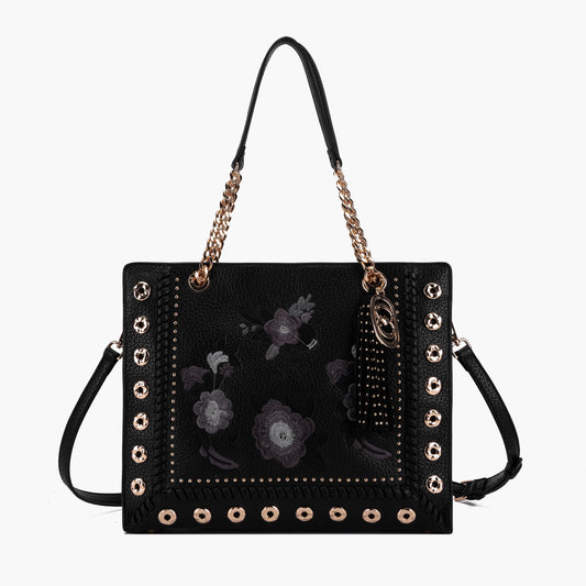 Borsa Shopping Bouquet Black