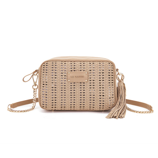 Borsa a spalla Woven Beige