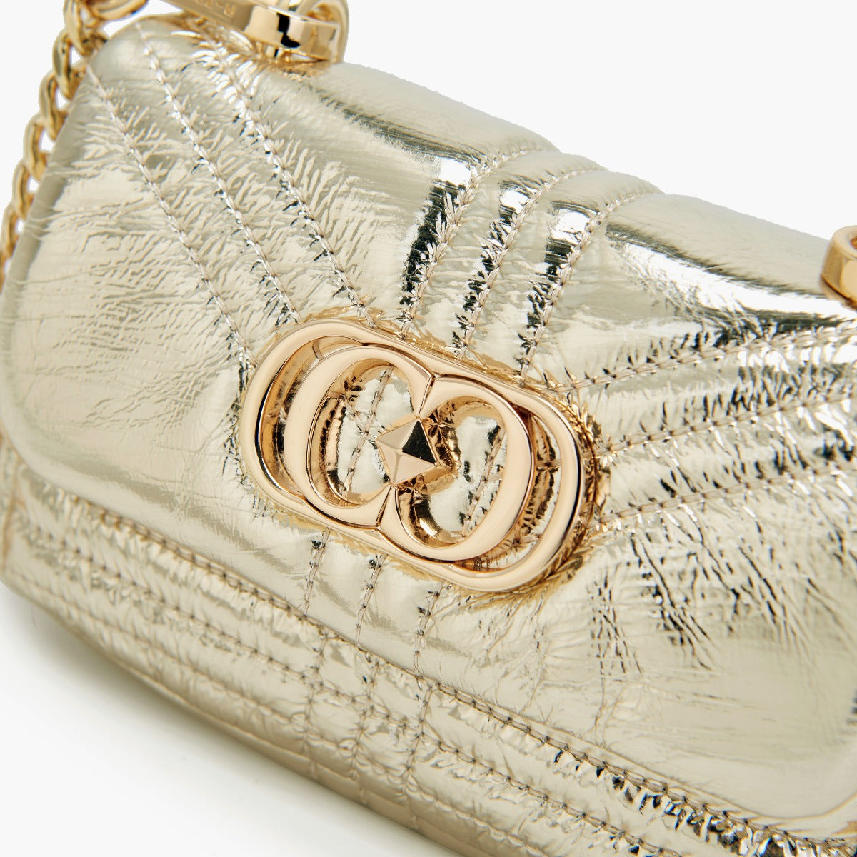 MINI BORSA A SPALLA SHINY GOLD - Immagine 5