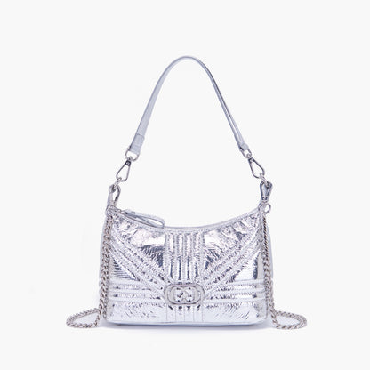 MINI BORSA A SPALLA SHINY SILVER - Immagine 2