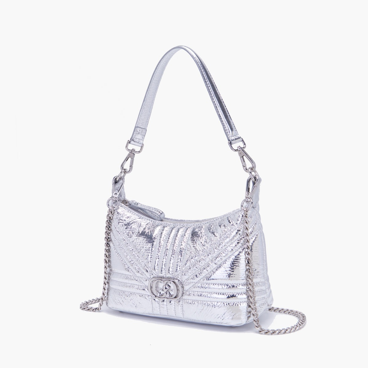 MINI BORSA A SPALLA SHINY SILVER - Immagine 3