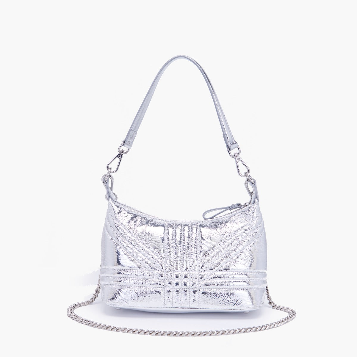 MINI BORSA A SPALLA SHINY SILVER - Immagine 4