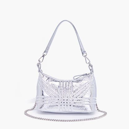 MINI BORSA A SPALLA SHINY SILVER - Immagine 4