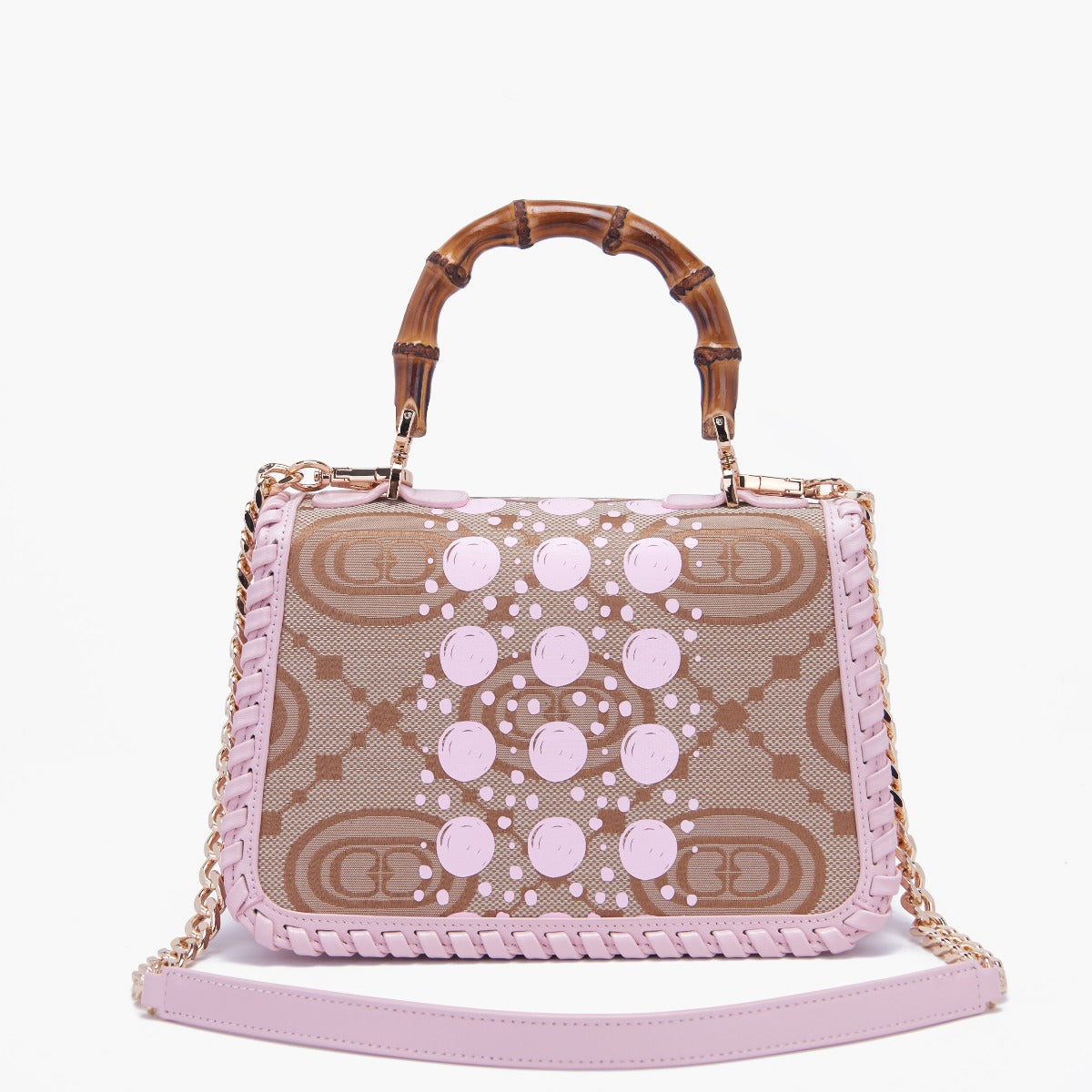 BORSA A MANO MONOGRAM ROSA - Immagine 4