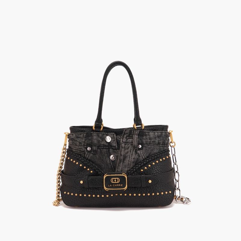 BORSA A SPALLA BAGGHY JEANS BLACK - Immagine 2