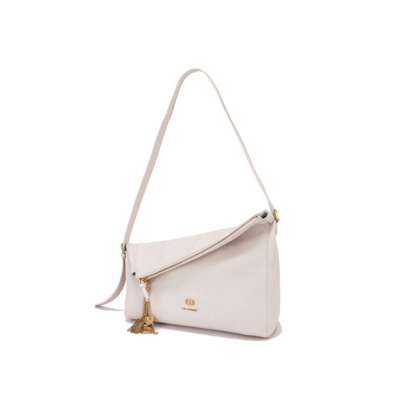 BORSA A SPALLA SCREAMING BELL IVORY - Immagine 3