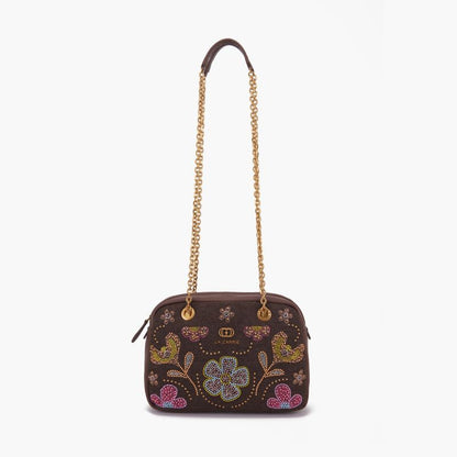 BORSA A SPALLA ROSES BROWN - Immagine 2