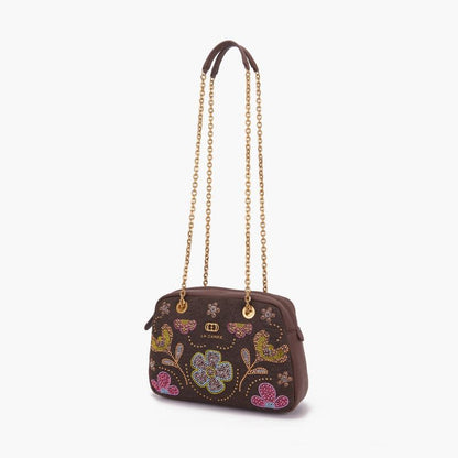 BORSA A SPALLA ROSES BROWN - Immagine 3