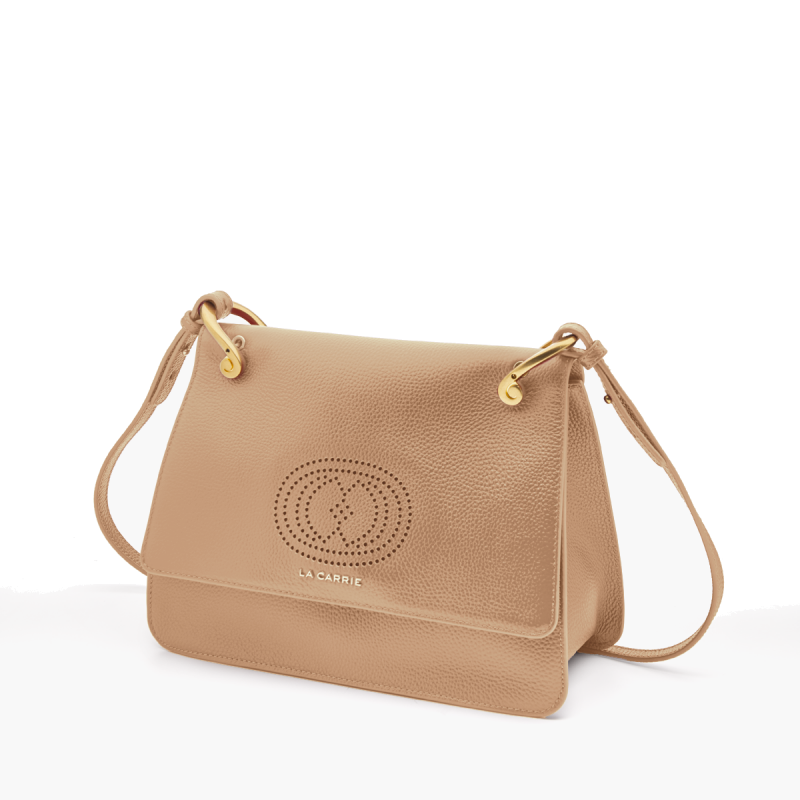 BORSA A SPALLA DRILLED BEIGE - Immagine 3