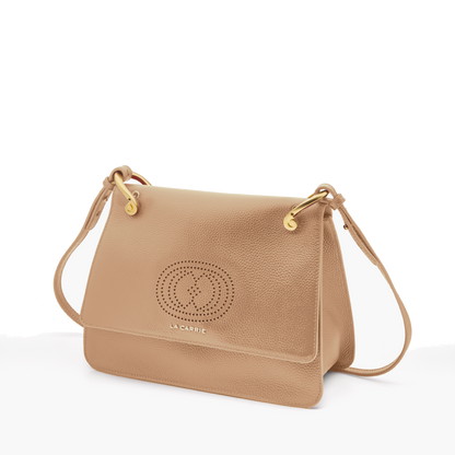 BORSA A SPALLA DRILLED BEIGE - Immagine 3