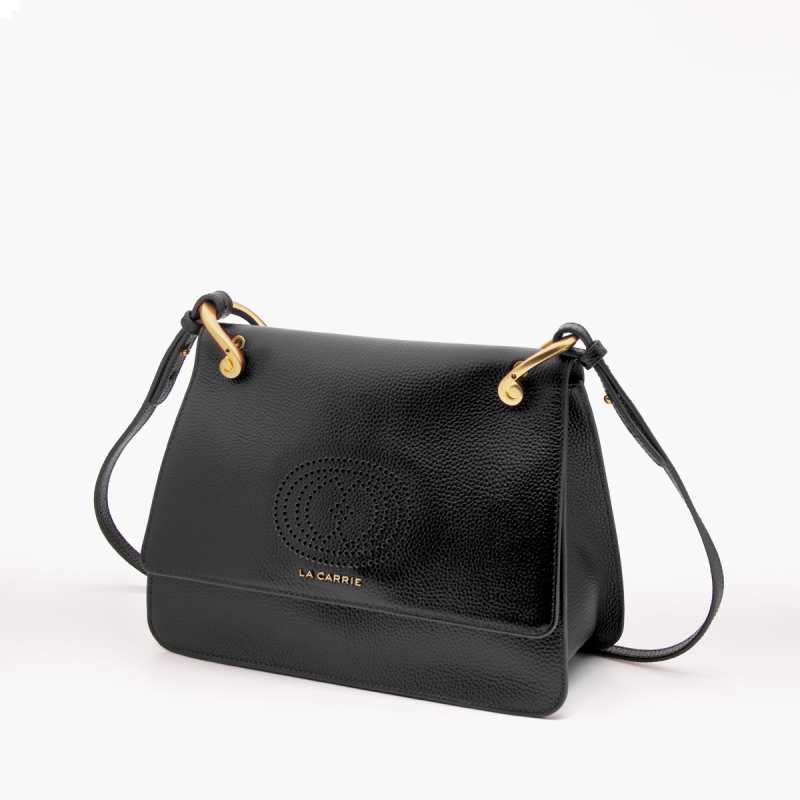 BORSA A SPALLA DRILLED BLACK - Immagine 3