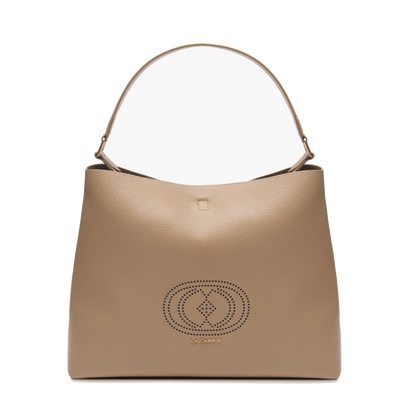 BORSA SHOPPING DRILLED BEIGE - Immagine 2