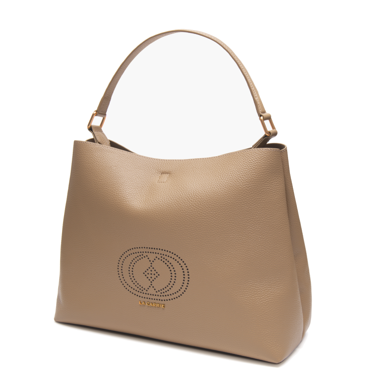 BORSA SHOPPING DRILLED BEIGE - Immagine 3