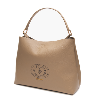 BORSA SHOPPING DRILLED BEIGE - Immagine 3