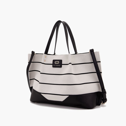 Borsa Shopping Stripes Black - Immagine 2