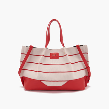 Borsa Shopping Stripes Red