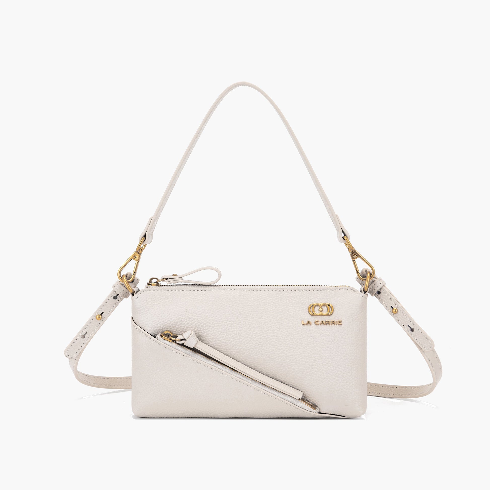 Borsa a spalla Zipper Ivory