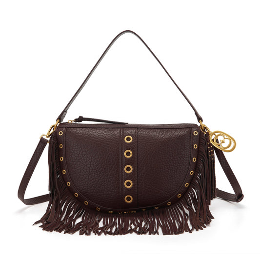 Borsa a spalla Fringes Brown