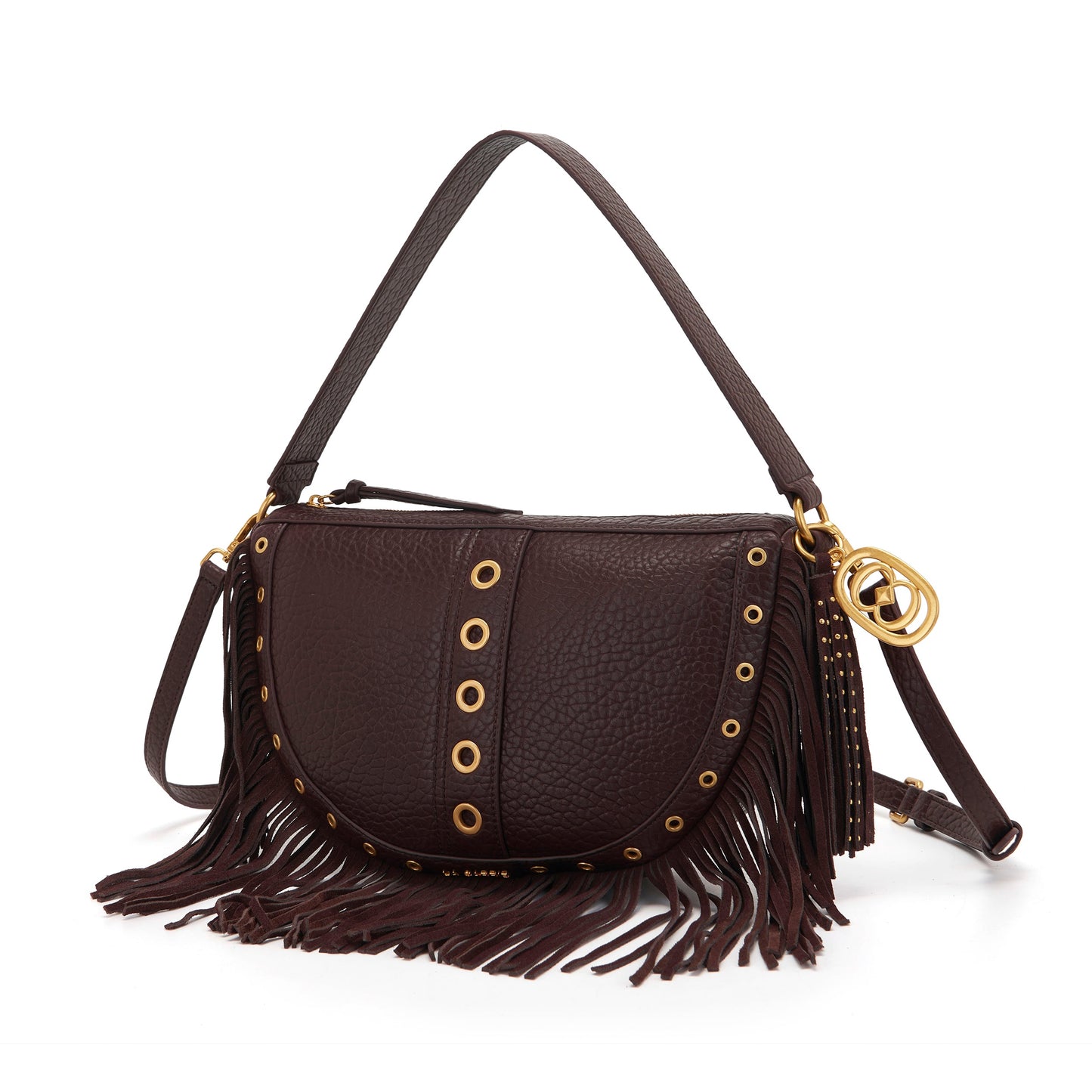 Borsa a spalla Fringes Brown - Immagine 2