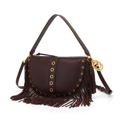 Borsa a spalla Fringes Brown - Immagine 2