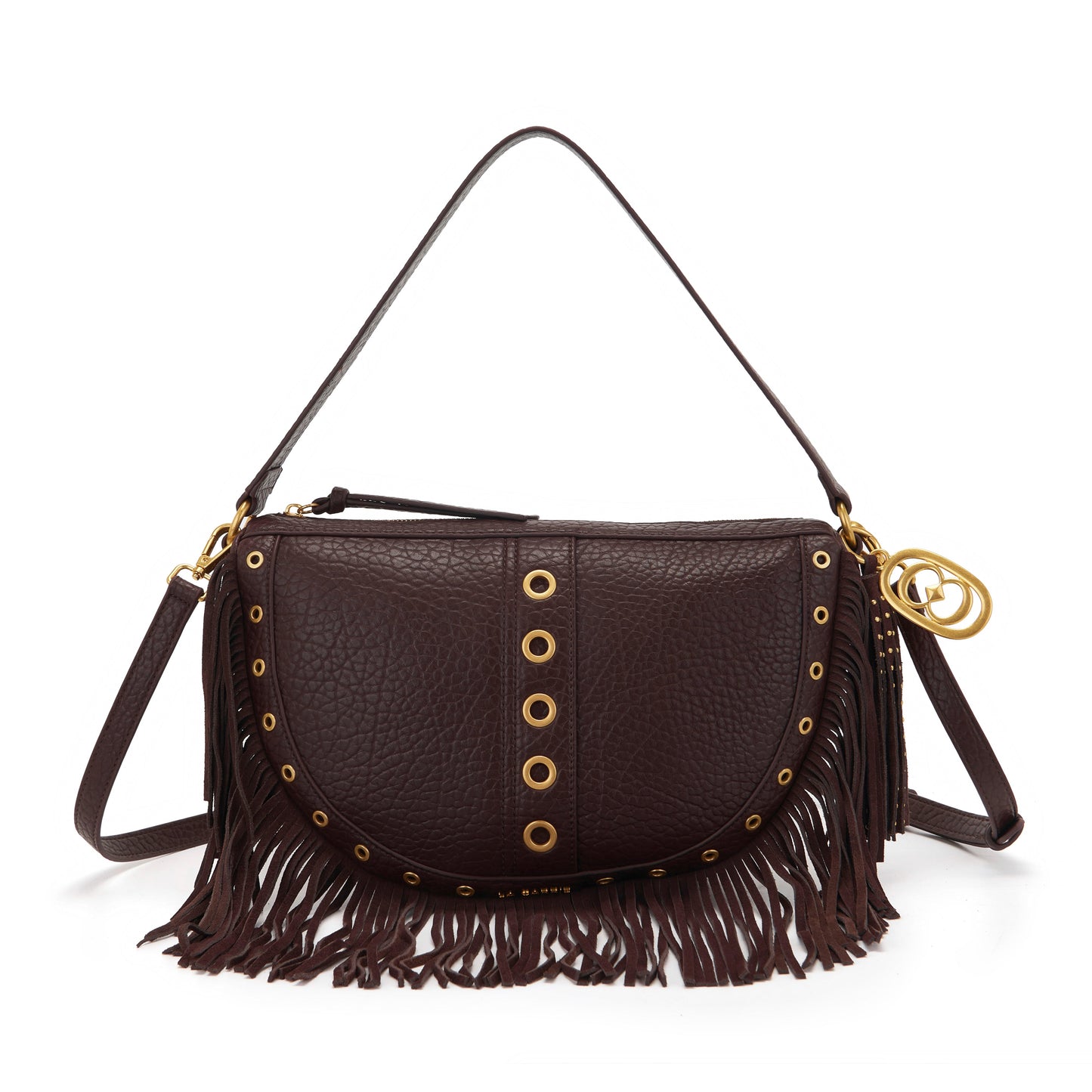 Borsa a spalla Fringes Brown - Immagine 6