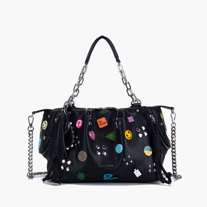 Borsa Shopping Smiles Black - Immagine 6