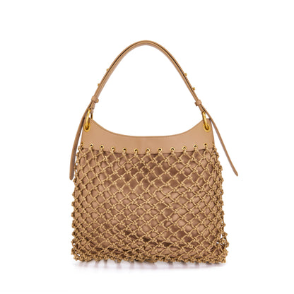 Borsa a spalla Fringe Beige - Immagine 3