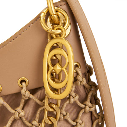 Borsa a spalla Fringe Beige - Immagine 4