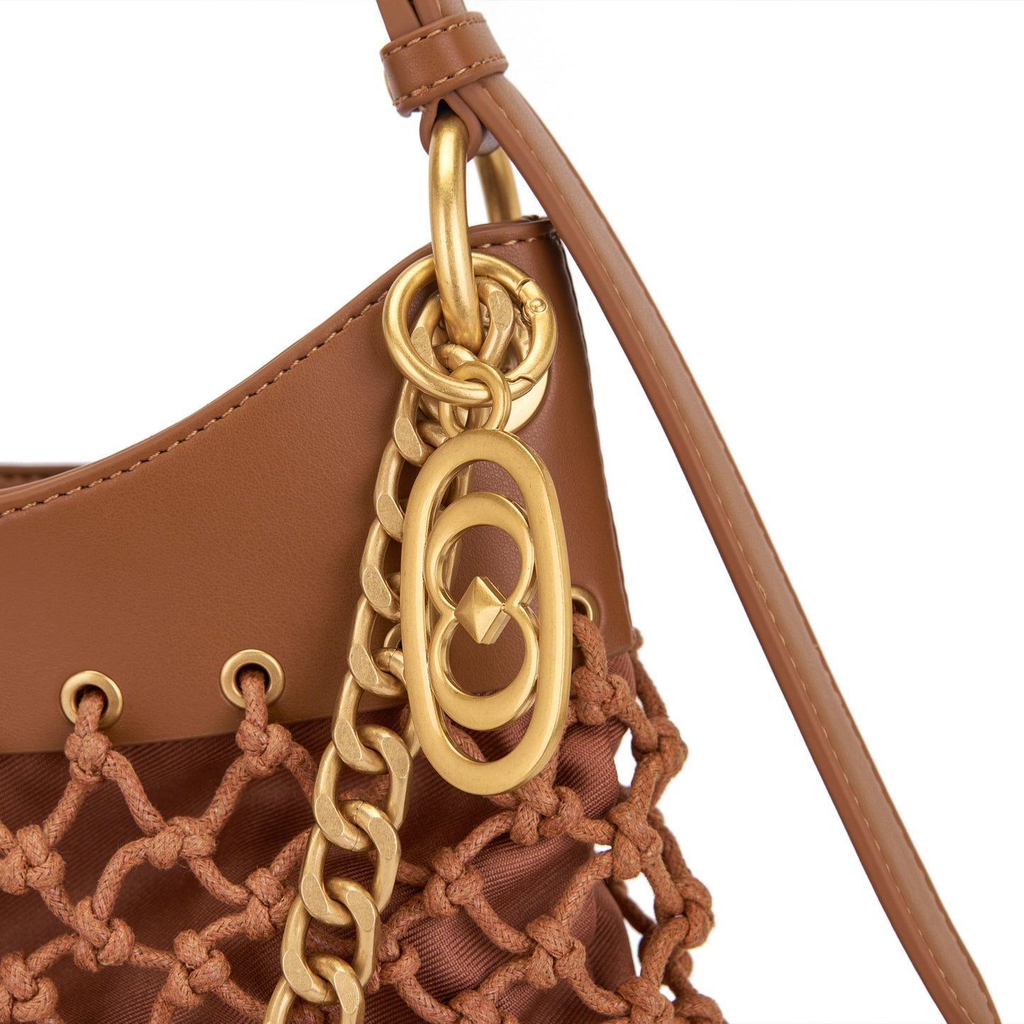 Borsa a spalla Fringe Cuoio - Immagine 4