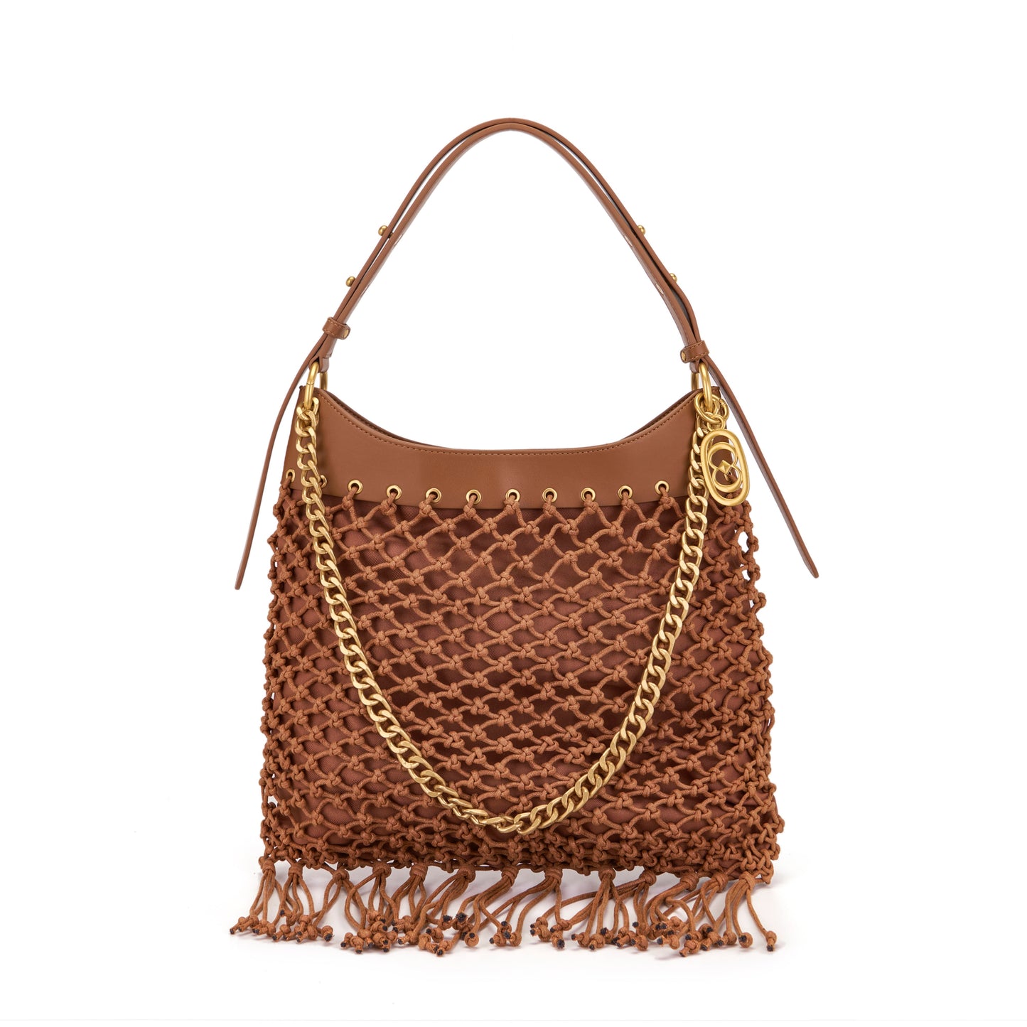 Borsa a spalla Fringe Cuoio - Immagine 6