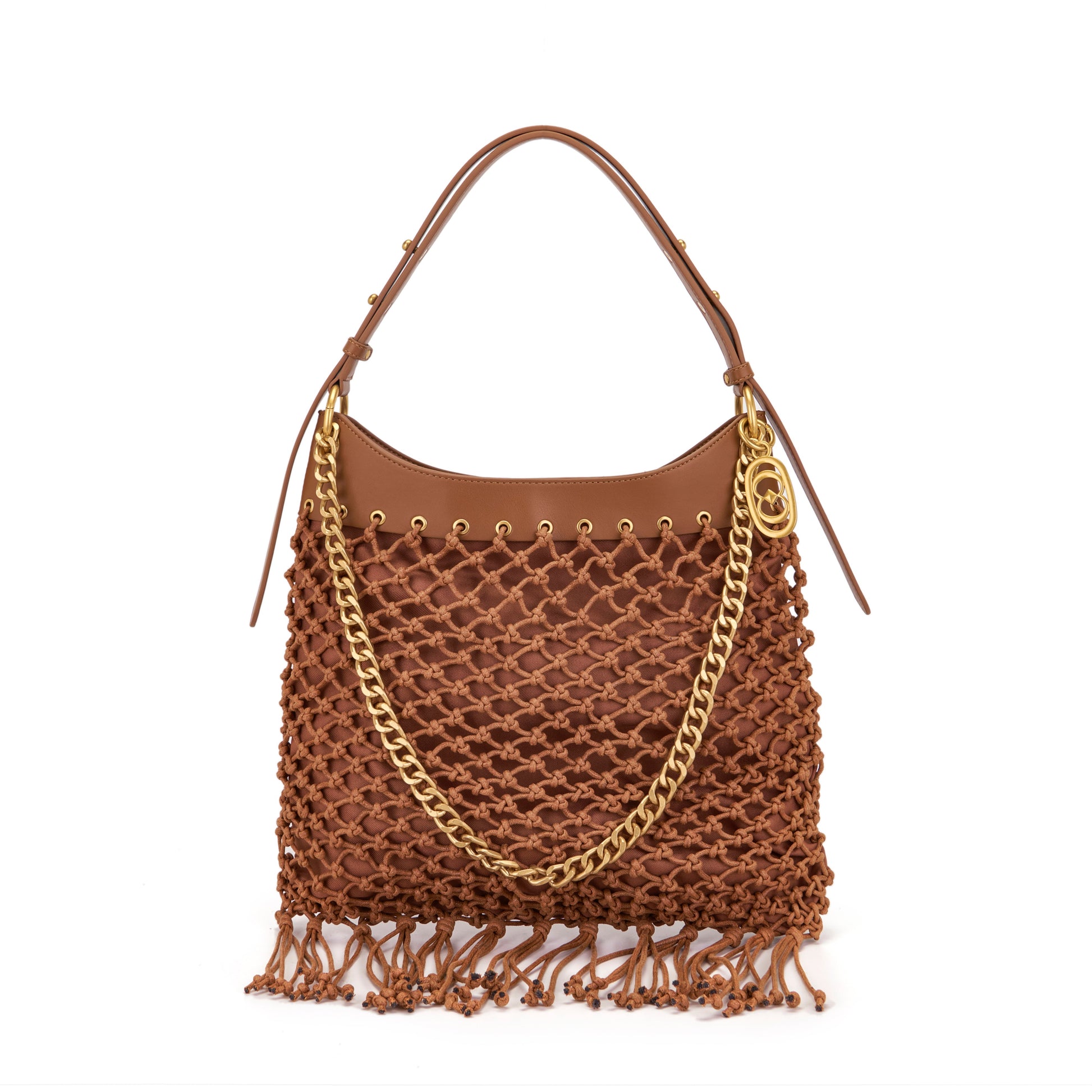 Borsa a spalla Fringe Cuoio - Immagine 6