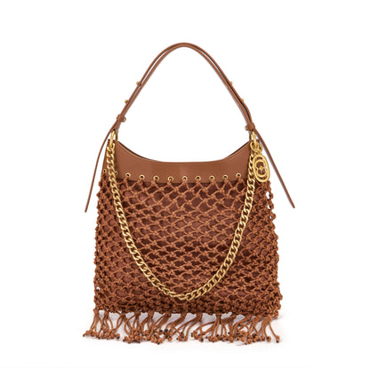 Borsa a spalla Fringe Cuoio - Immagine 6