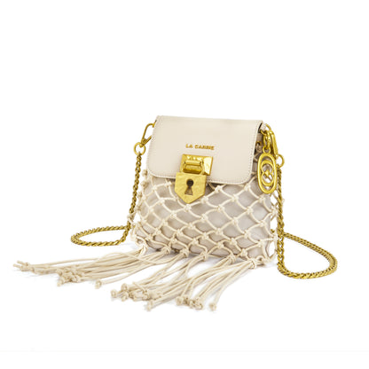 Borsa a spalla Fringe Ivory - Immagine 2