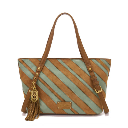 Borsa shopping Stripes Multi Sage - Immagine 6