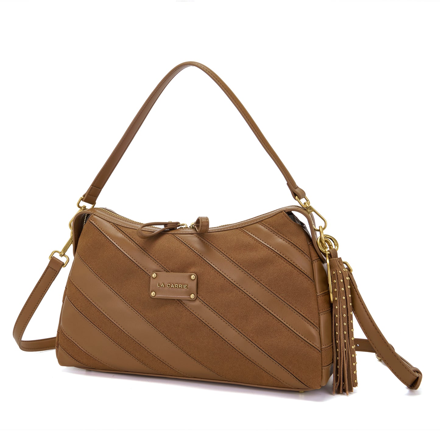 Borsa a spalla Stripes Cuoio - Immagine 2