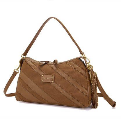 Borsa a spalla Stripes Cuoio - Immagine 2