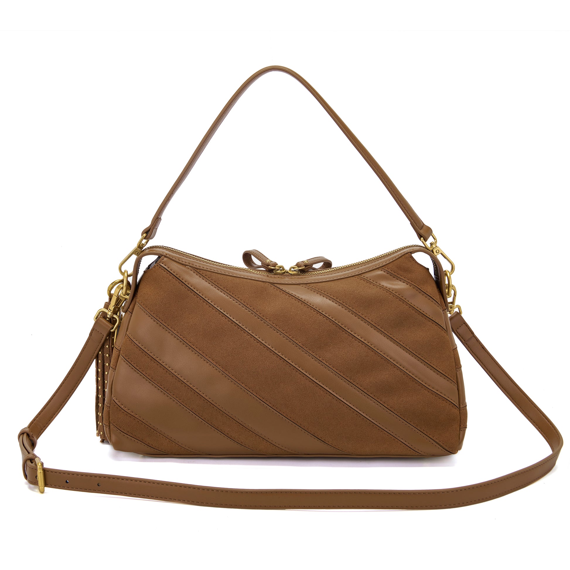 Borsa a spalla Stripes Cuoio - Immagine 3