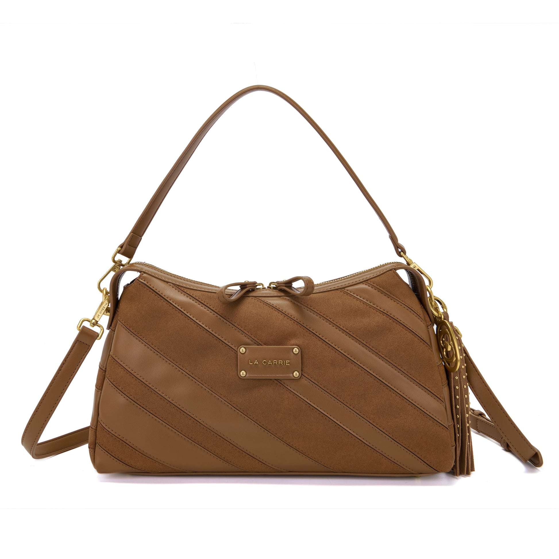 Borsa a spalla Stripes Cuoio - Immagine 6