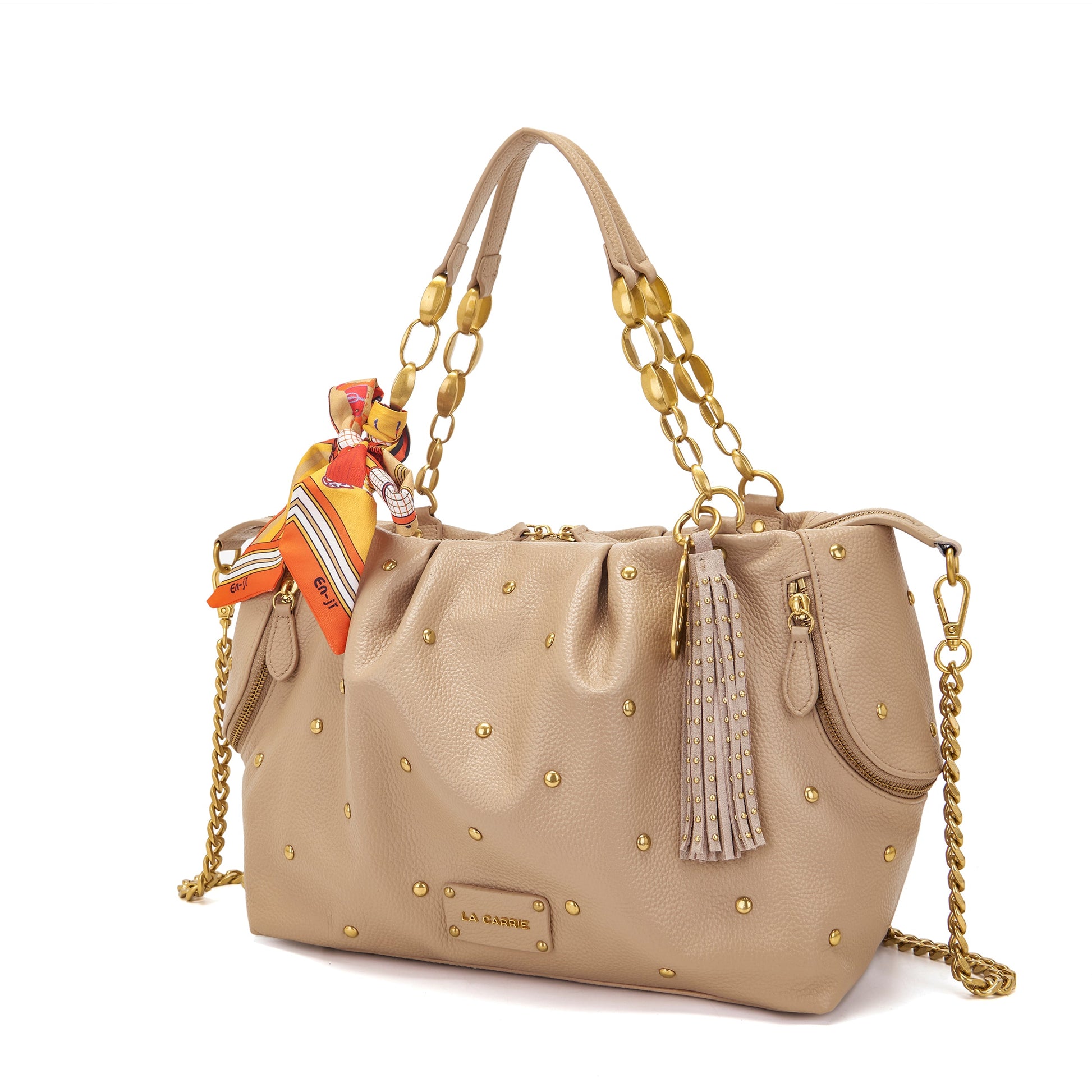 Borsa shopping Foulard Beige - Immagine 2