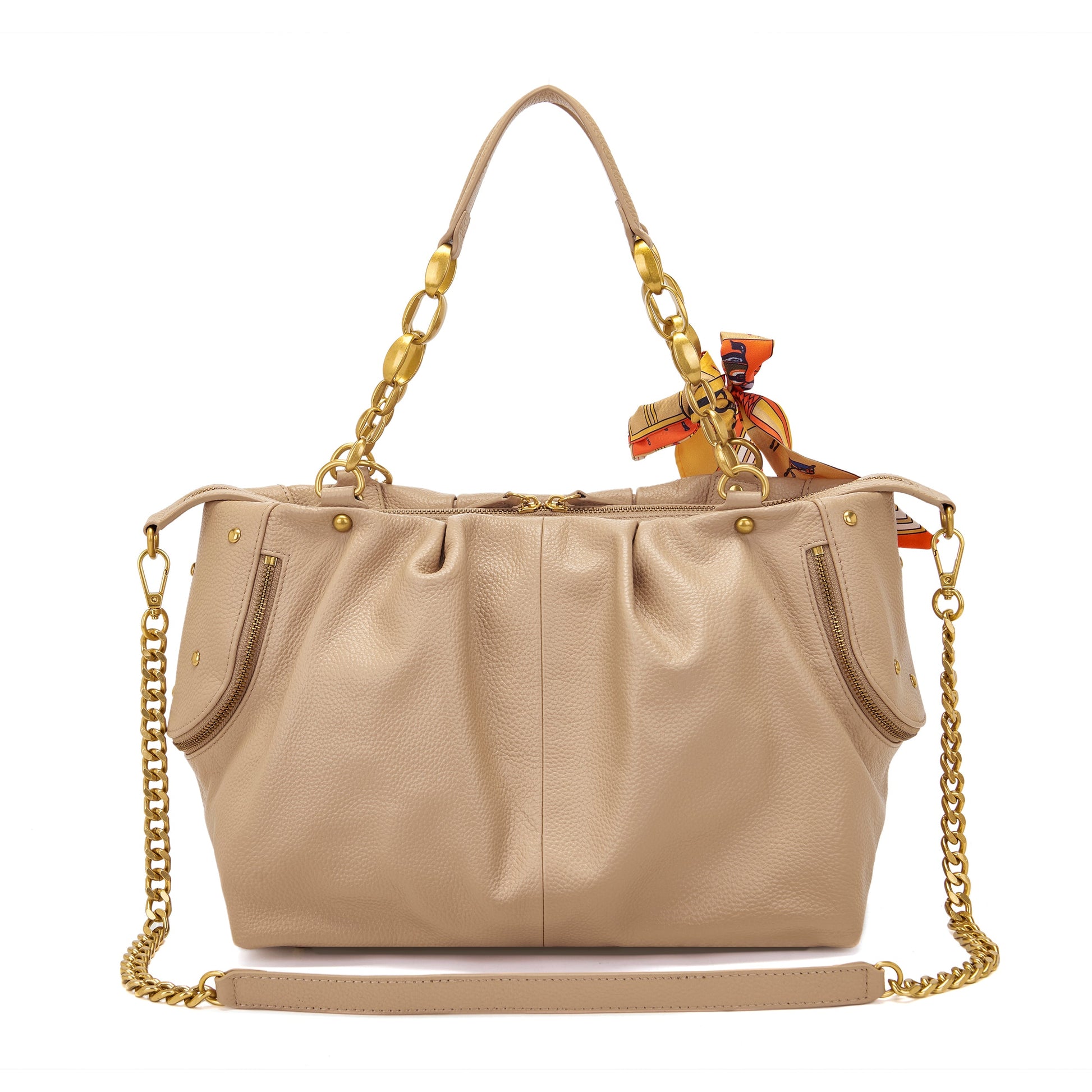 Borsa shopping Foulard Beige - Immagine 3