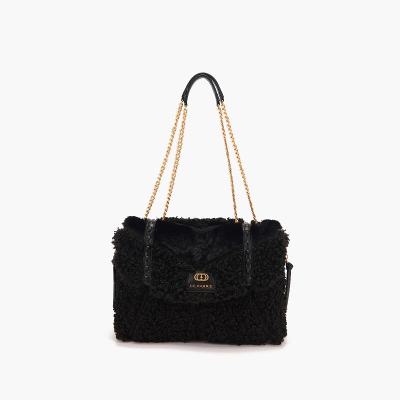 BORSA A SPALLA SPACE SHEEP BLACK