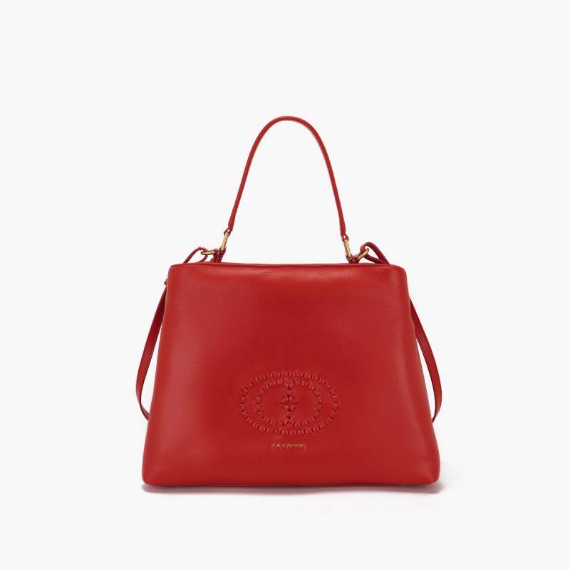 BORSA SHOPPING DRILLED RED